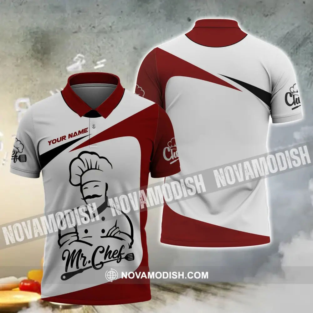 Man Shirt - Custom Chef Name T-Shirt Mr.Chef Shirt Polo Shirt / S T-shirt