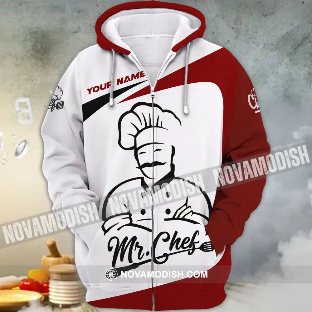Man Shirt - Custom Chef Name T-Shirt Mr.Chef Shirt Zipper Hoodie / S T-shirt