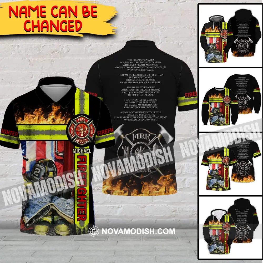 Man Shirt - Custom Fireman Name T-Shirt - Fire Fighter Clothing T-shirt