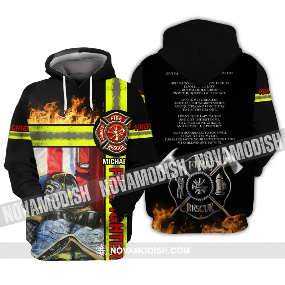 Man Shirt - Custom Fireman Name T-Shirt - Fire Fighter Clothing Hoodie / S T-shirt