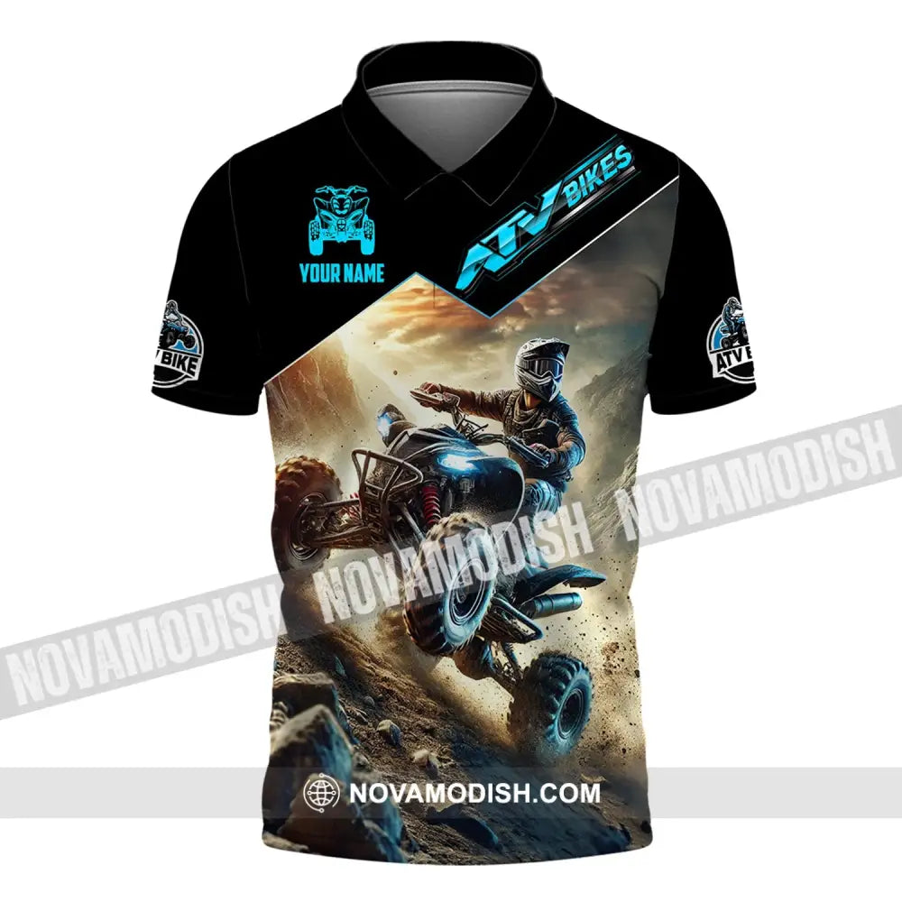 Man Shirt Custom Name Mountain Bike Polo Long Sleeve Gift / S T-Shirt