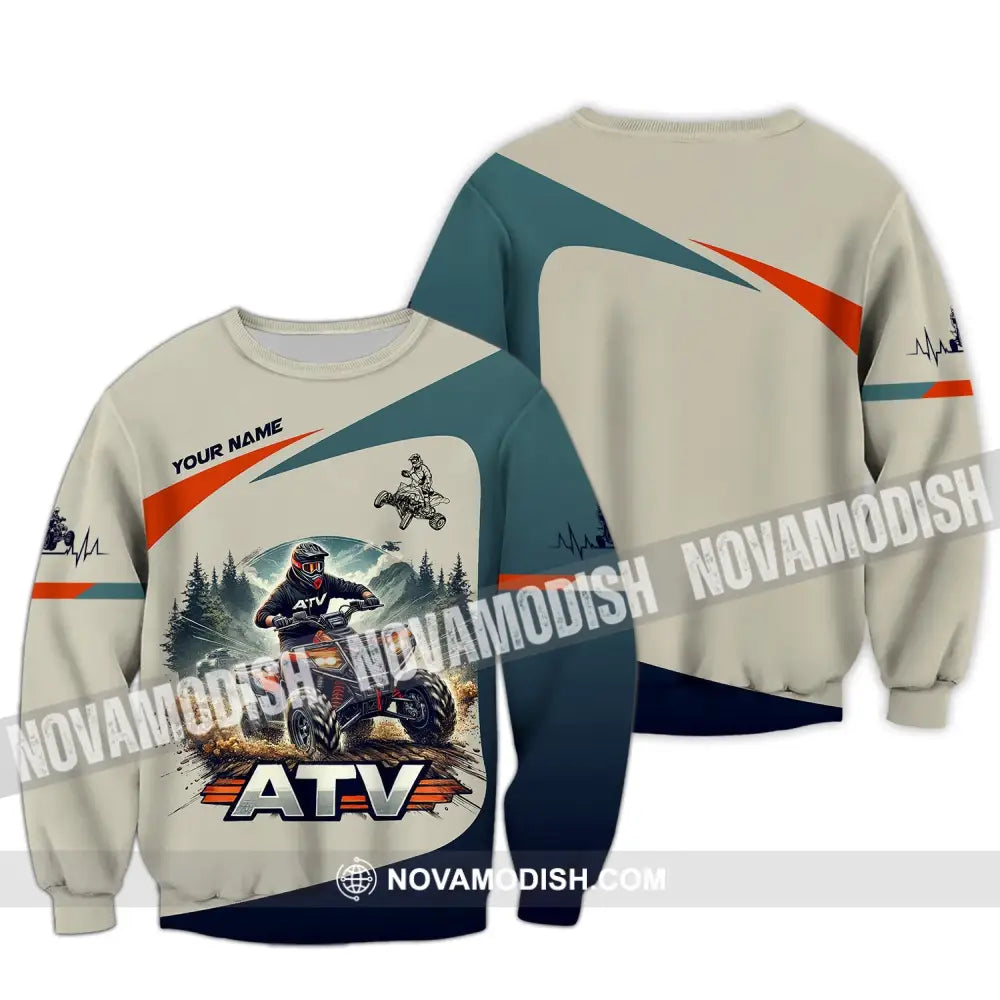 Man Shirt Custom Name All-Terrain Vehicle Atv Bike Polo Long Sleeve Gift / S T-Shirt