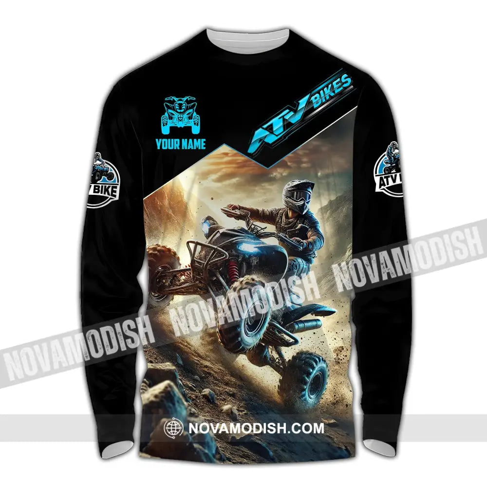 Man Shirt Custom Name Mountain Bike Polo Long Sleeve Gift / S T-Shirt