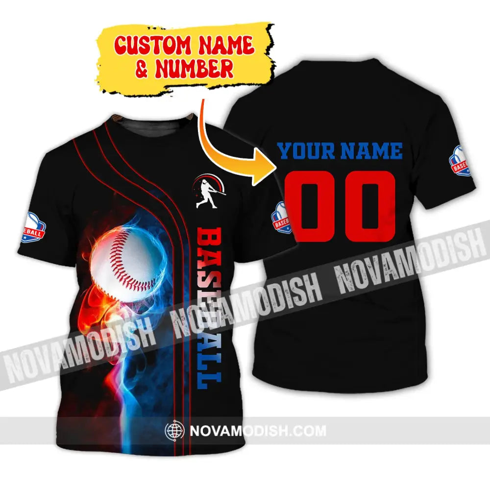 Man Shirt Custom Name And Number Baseball T-Shirt Gift For Player