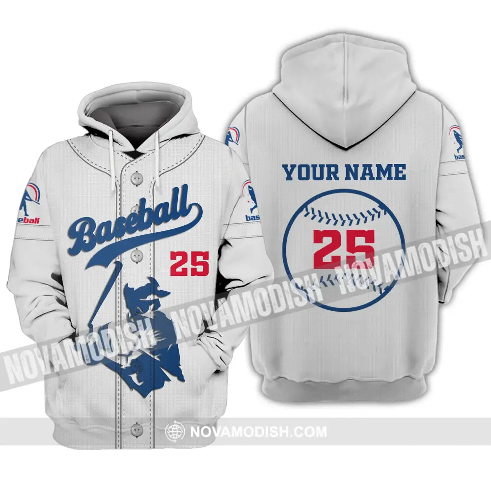 Man Shirt Custom Name And Number Baseball T-Shirt Gift For Player Hoodie / S