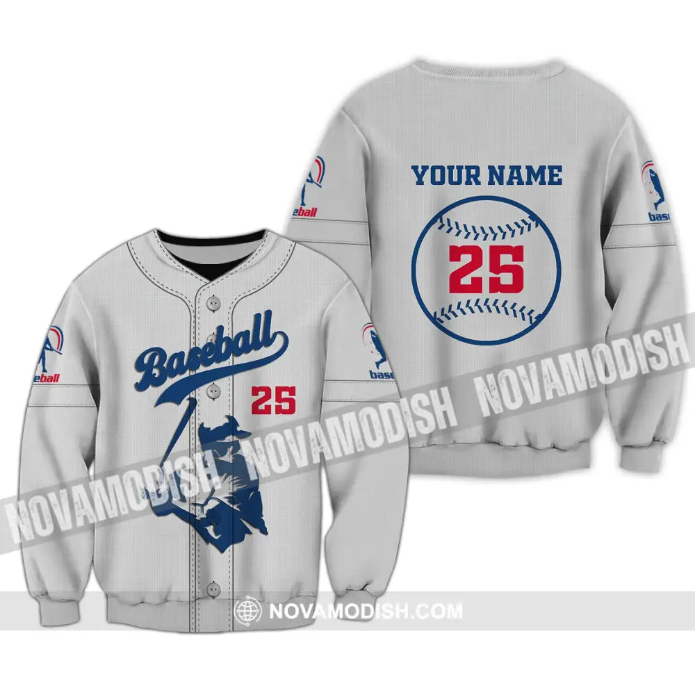 Man Shirt Custom Name And Number Baseball T-Shirt Gift For Player Long Sleeve / S