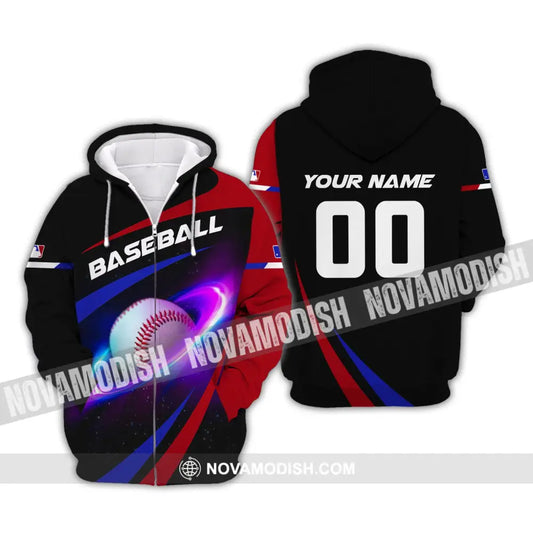 Man Shirt Custom Name And Number Baseball T-Shirt Gift For Player Zipper Hoodie / S