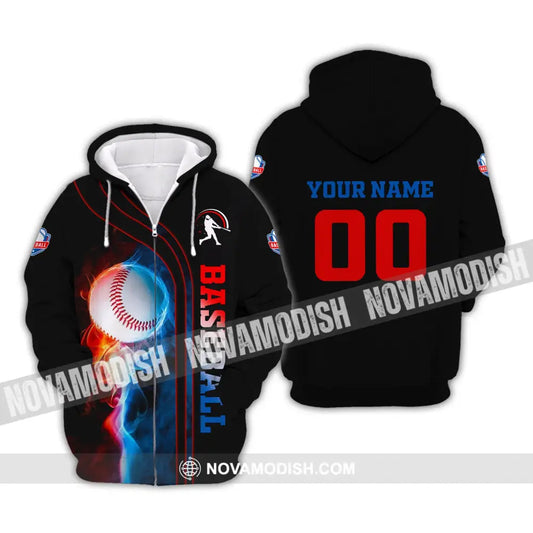 Man Shirt Custom Name And Number Baseball T-Shirt Gift For Player Zipper Hoodie / S