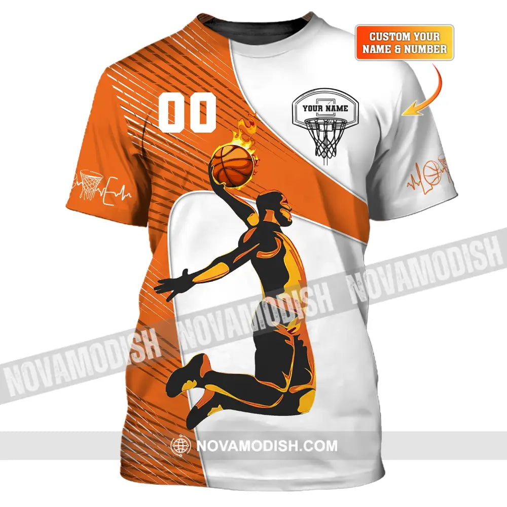 Man Shirt Custom Name And Number Basketball Fire Club T-Shirt