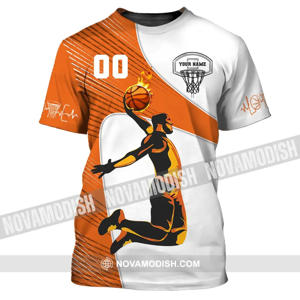 Man Shirt Custom Name And Number Basketball Fire Club T-Shirt / S