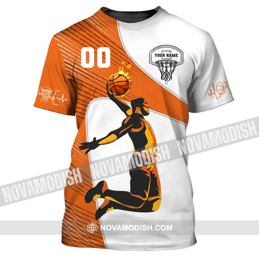 Man Shirt Custom Name And Number Basketball Fire Club T-Shirt / S