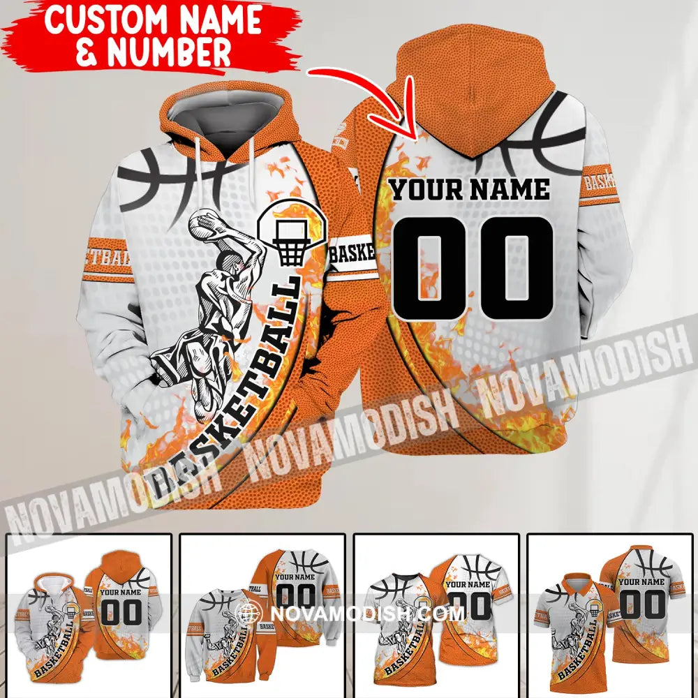 Man Shirt Custom Name And Number Basketball Hoodie T-Shirt Gift For Player