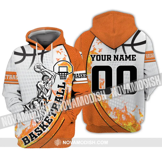 Man Shirt Custom Name And Number Basketball Hoodie T-Shirt Gift For Player Zipper / S