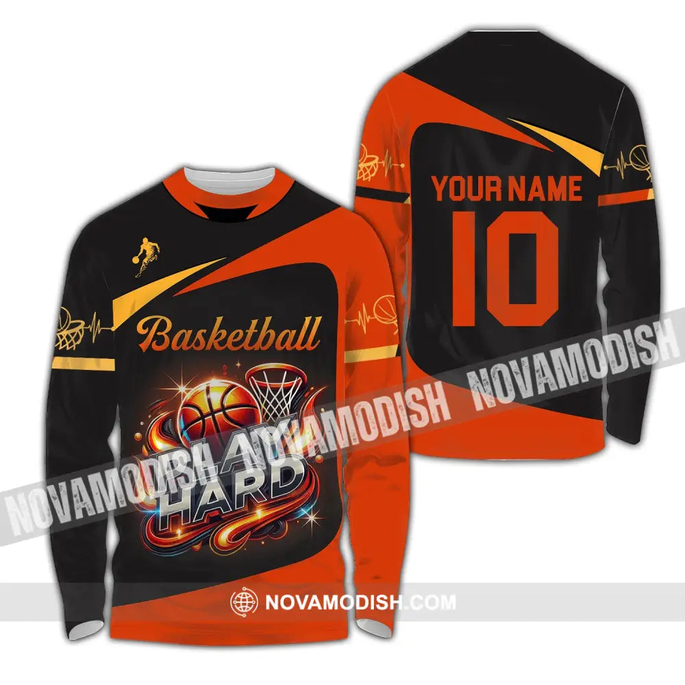 Man Shirt Custom Name And Number Basketball Polo Long Sleeve Club Uniform Lover Gift / S T-Shirt