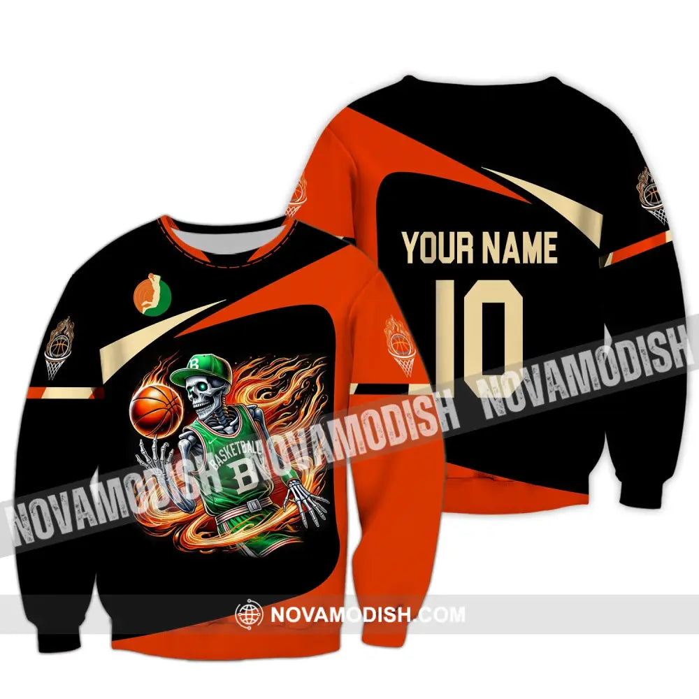 Man Shirt Custom Name And Number Basketball Polo Long Sleeve Club Uniform Lover Gift / S T-Shirt