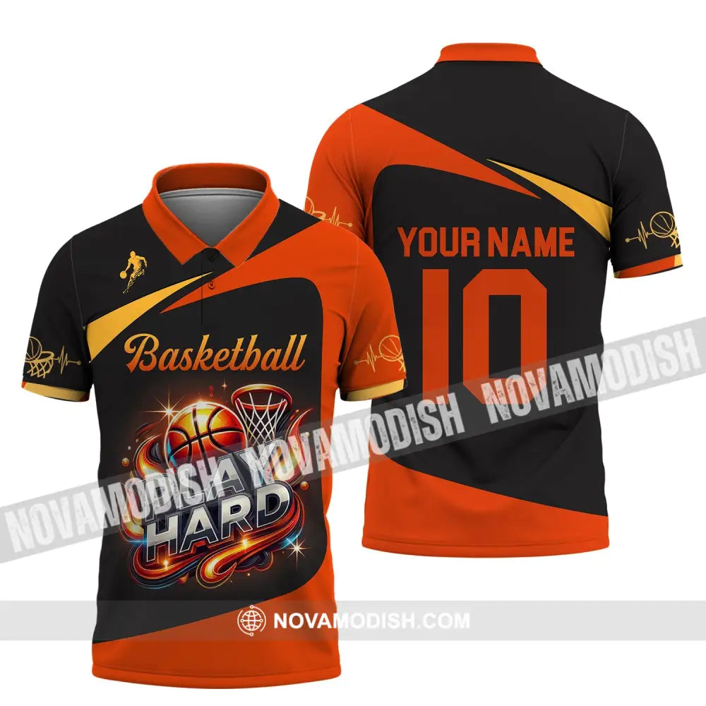 Man Shirt Custom Name And Number Basketball Polo Long Sleeve Club Uniform Lover Gift / S T-Shirt