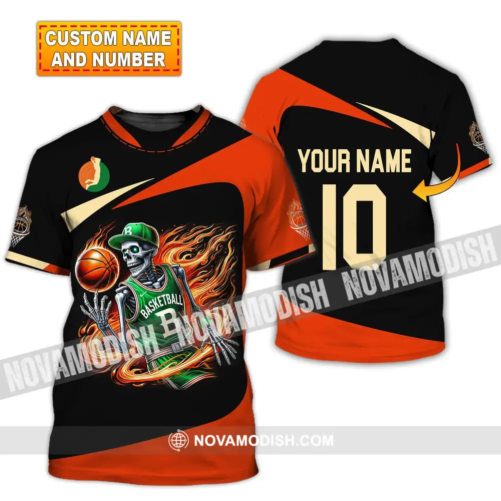 Man Shirt Custom Name And Number Basketball Polo Long Sleeve Club Uniform Lover Gift T-Shirt