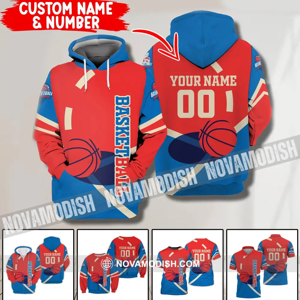 Man Shirt Custom Name And Number Basketball T-Shirt Gift For Player T-Shirt