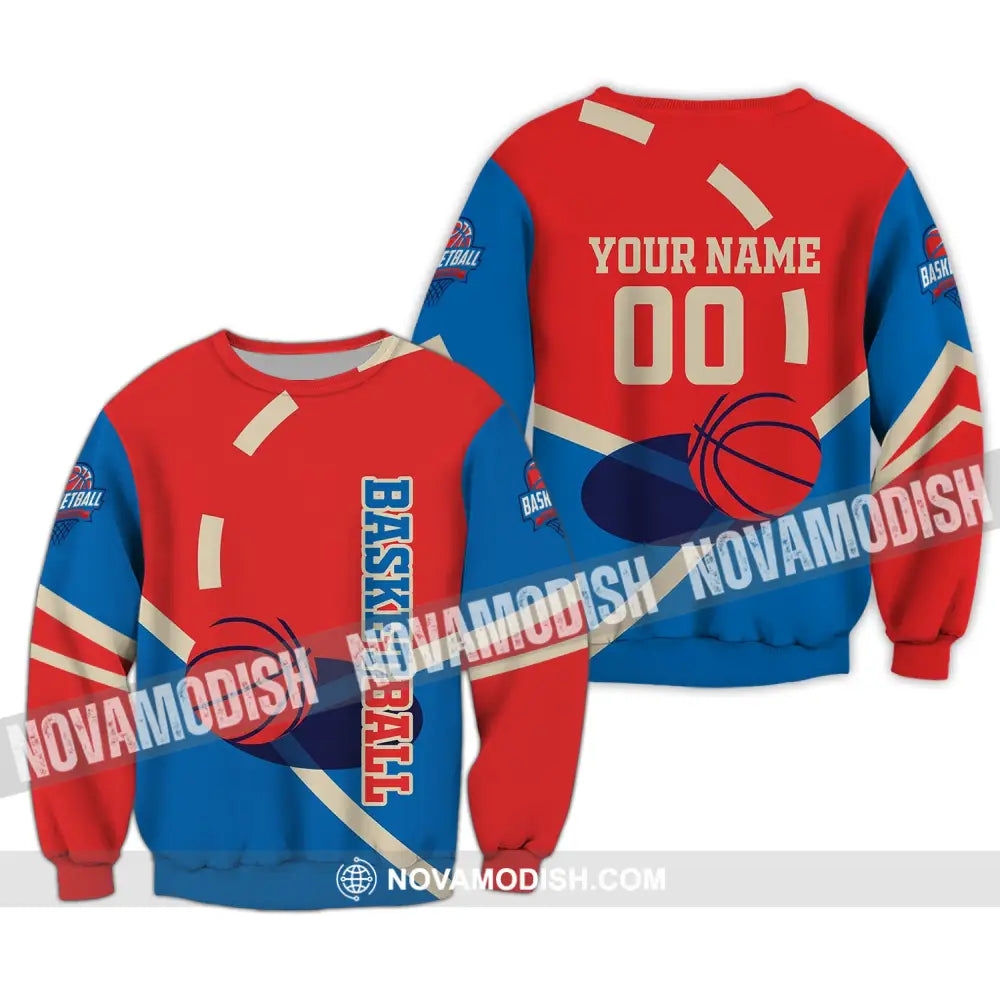 Man Shirt Custom Name And Number Basketball T-Shirt Gift For Player Long Sleeve / S T-Shirt