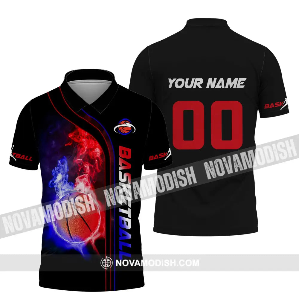 Man Shirt Custom Name And Number Basketball T-Shirt Gift For Player Polo / S