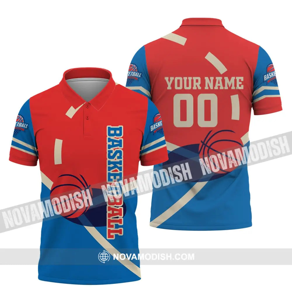 Man Shirt Custom Name And Number Basketball T-Shirt Gift For Player Polo / S T-Shirt