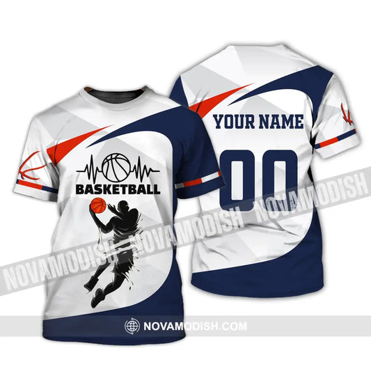 Man Shirt Custom Name And Number Basketball T-Shirt Gift For Player / S