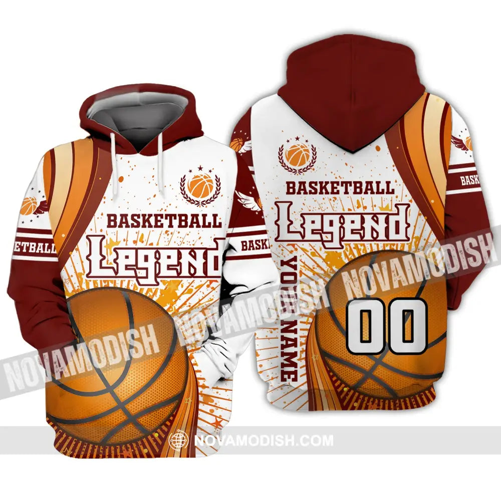 Man Shirt Custom Name And Number Basketball T-Shirt Legend Gift For Player Hoodie / S