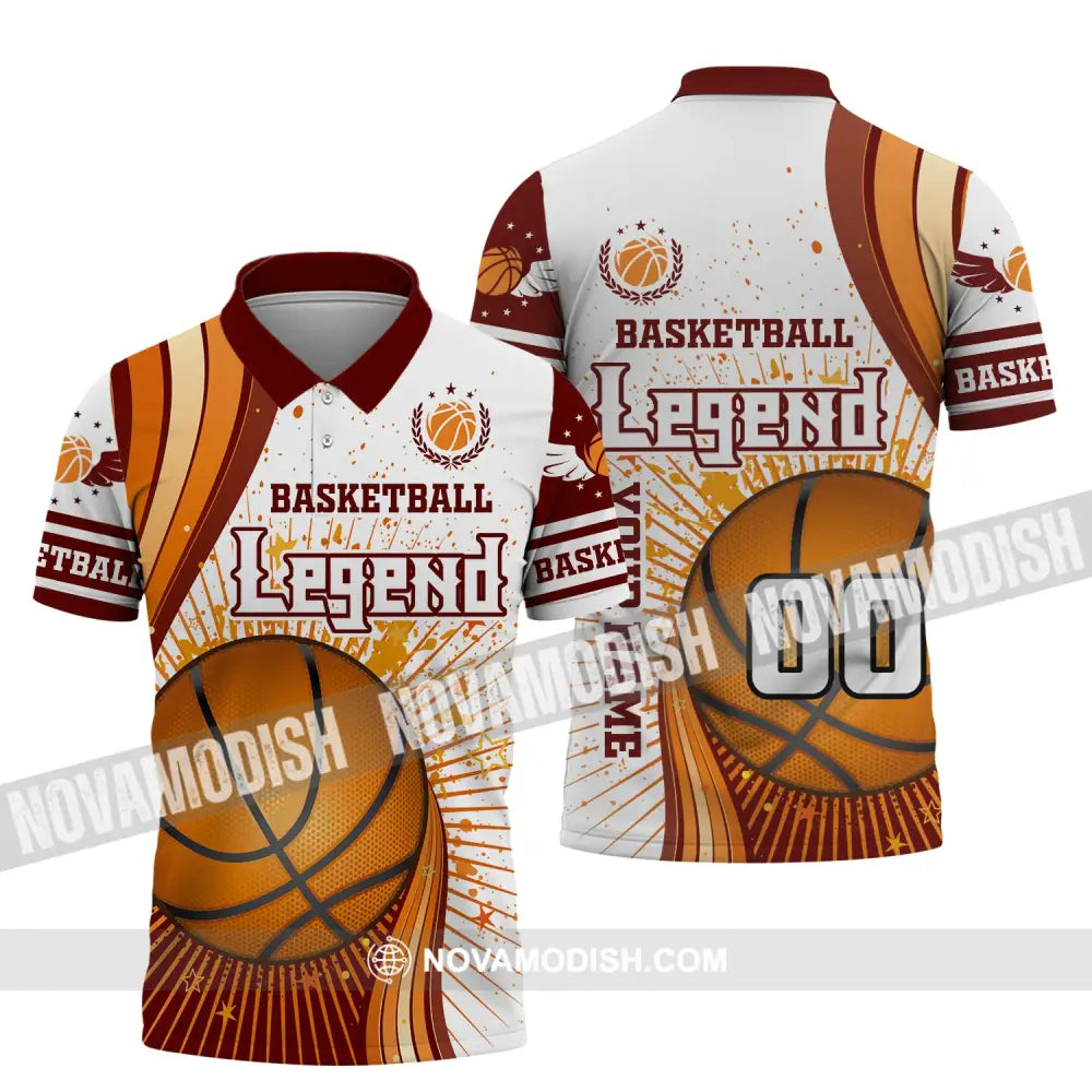 Man Shirt Custom Name And Number Basketball T-Shirt Legend Gift For Player Polo / S