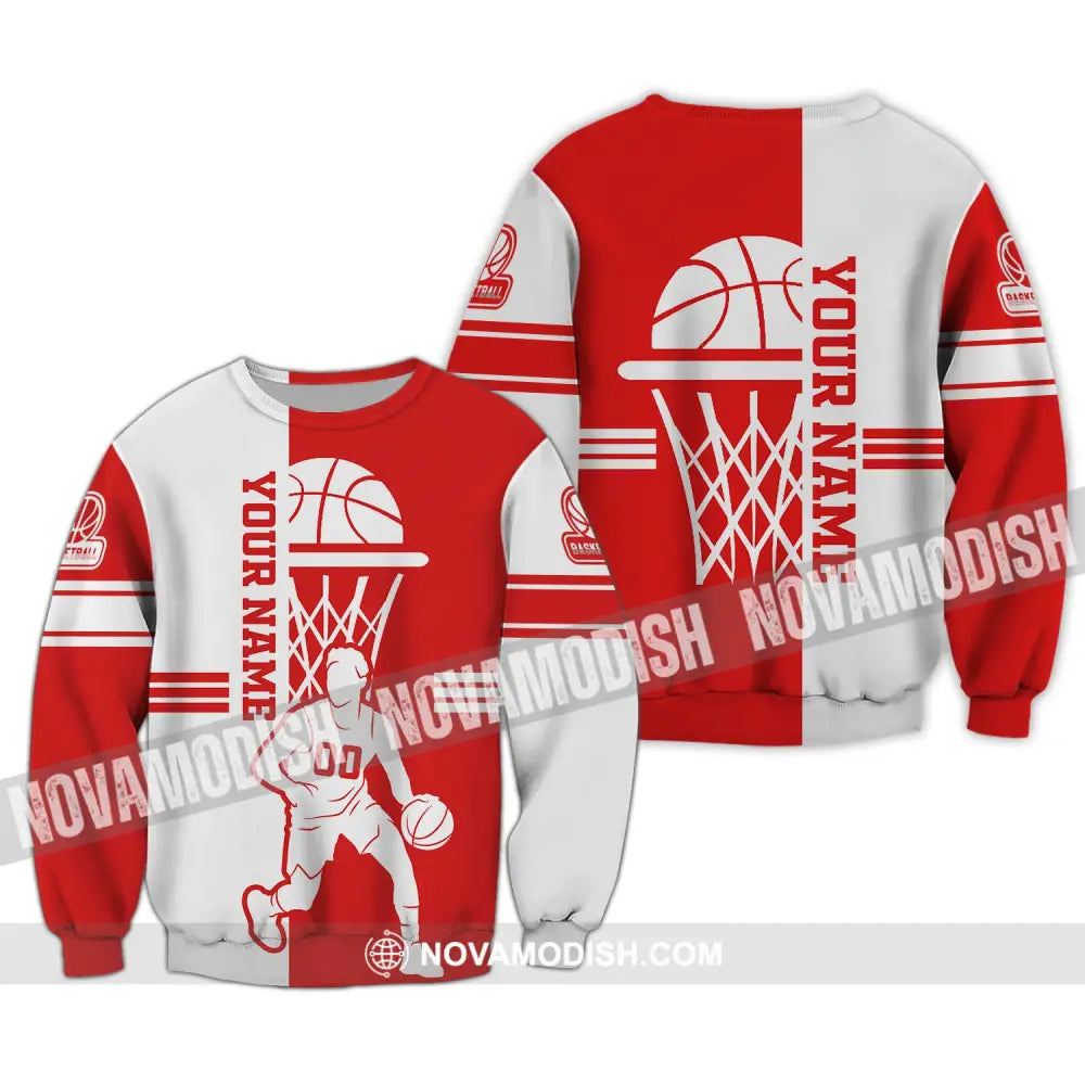 Man Shirt Custom Name And Number Basketball T-Shirt Love Gift For Player Long Sleeve / S