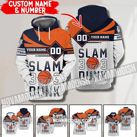 Man Shirt Custom Name And Number Basketball T-Shirt Slam Dunk Gift For Player