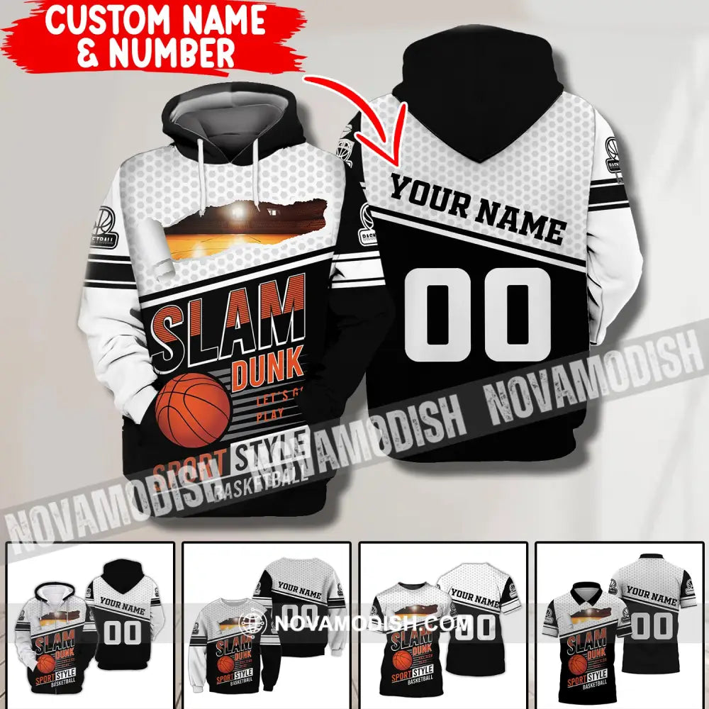 Man Shirt Custom Name And Number Basketball T-Shirt Slam Dunk Sport Style Gift For Player