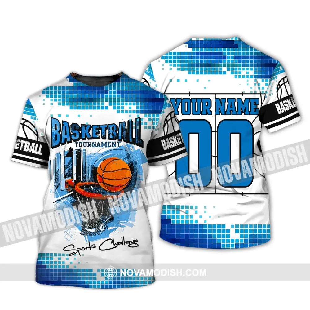 Man Shirt Custom Name And Number Basketball T-Shirt Sport Challenge Gift For Player / S