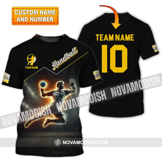 Man Shirt Custom Name And Number Handball Player Hoodie Polo Long Sleeve T-Shirt