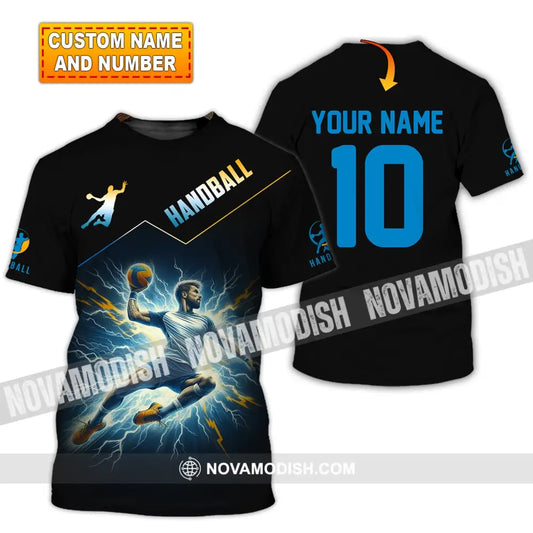 Man Shirt Custom Name And Number Handball Player Hoodie Polo Long Sleeve T-Shirt