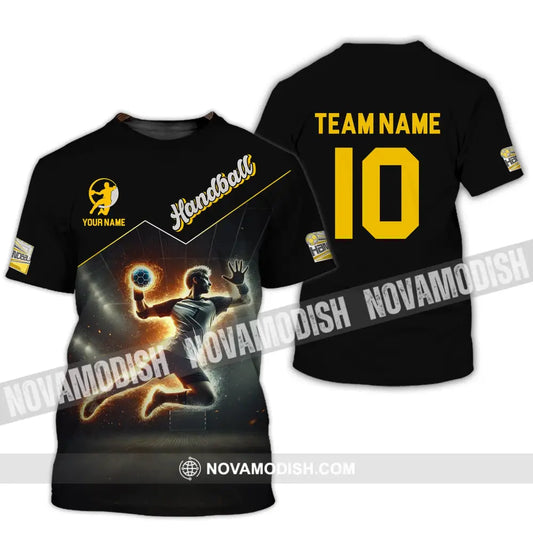 Man Shirt Custom Name And Number Handball Player Hoodie Polo Long Sleeve T-Shirt / S