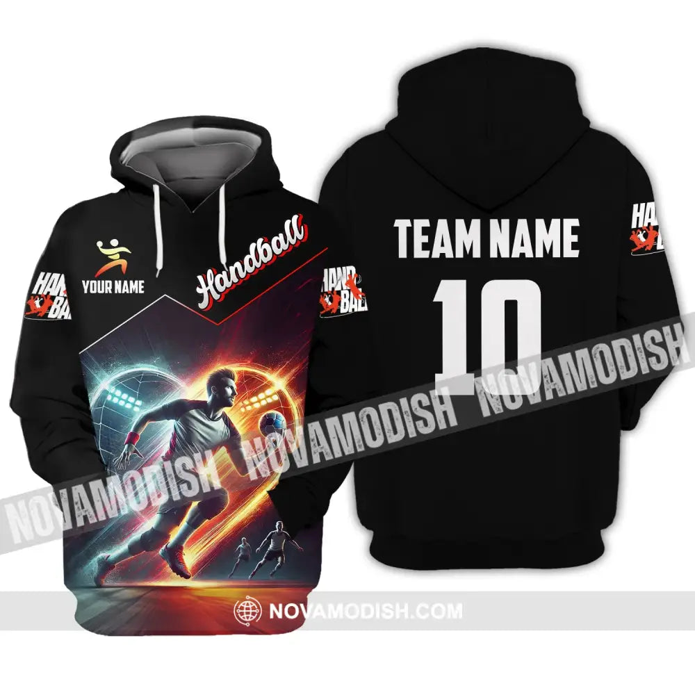 Man Shirt Custom Name And Number Handball Polo Long Sleeve Club Uniform Lover Gift Hoodie / S