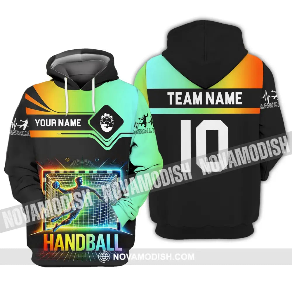 Man Shirt Custom Name And Number Handball Polo Long Sleeve Club Uniform Lover Gift Hoodie / S