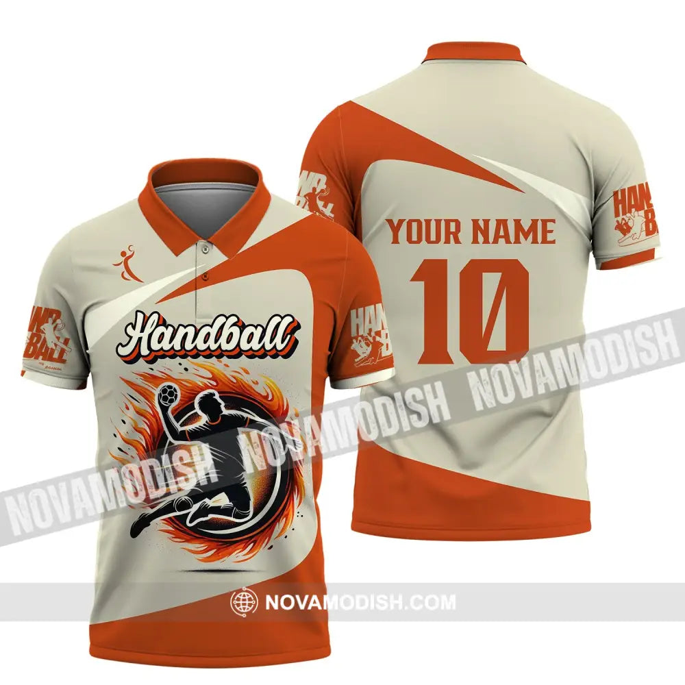 Man Shirt Custom Name And Number Handball Polo Long Sleeve Club Uniform Lover Gift / S T-Shirt