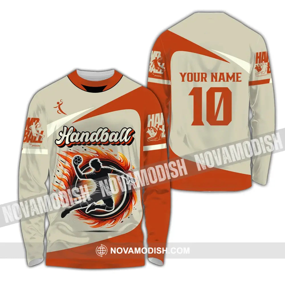 Man Shirt Custom Name And Number Handball Polo Long Sleeve Club Uniform Lover Gift / S T-Shirt