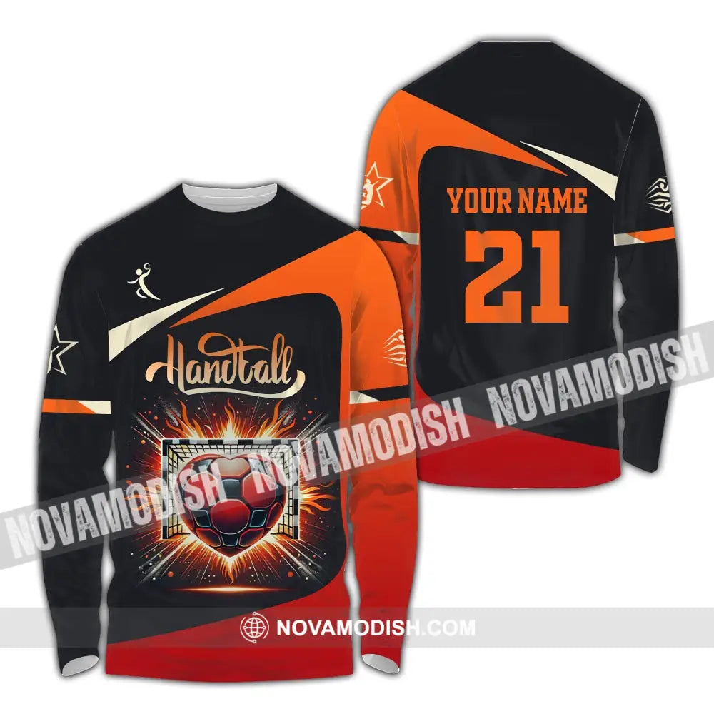 Man Shirt Custom Name And Number Handball Polo Long Sleeve Club Uniform Lover Gift / S T-Shirt