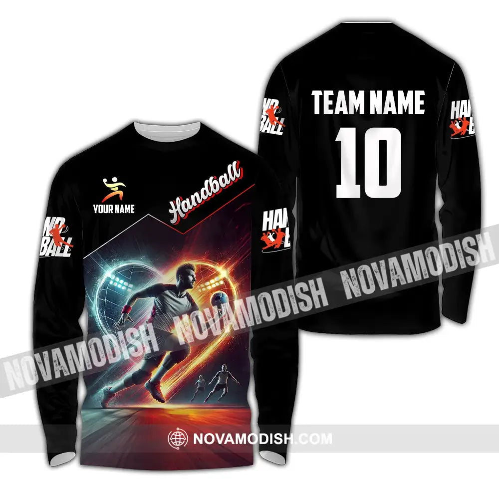 Man Shirt Custom Name And Number Handball Polo Long Sleeve Club Uniform Lover Gift / S T-Shirt