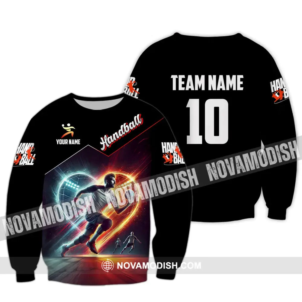 Man Shirt Custom Name And Number Handball Polo Long Sleeve Club Uniform Lover Gift / S T-Shirt