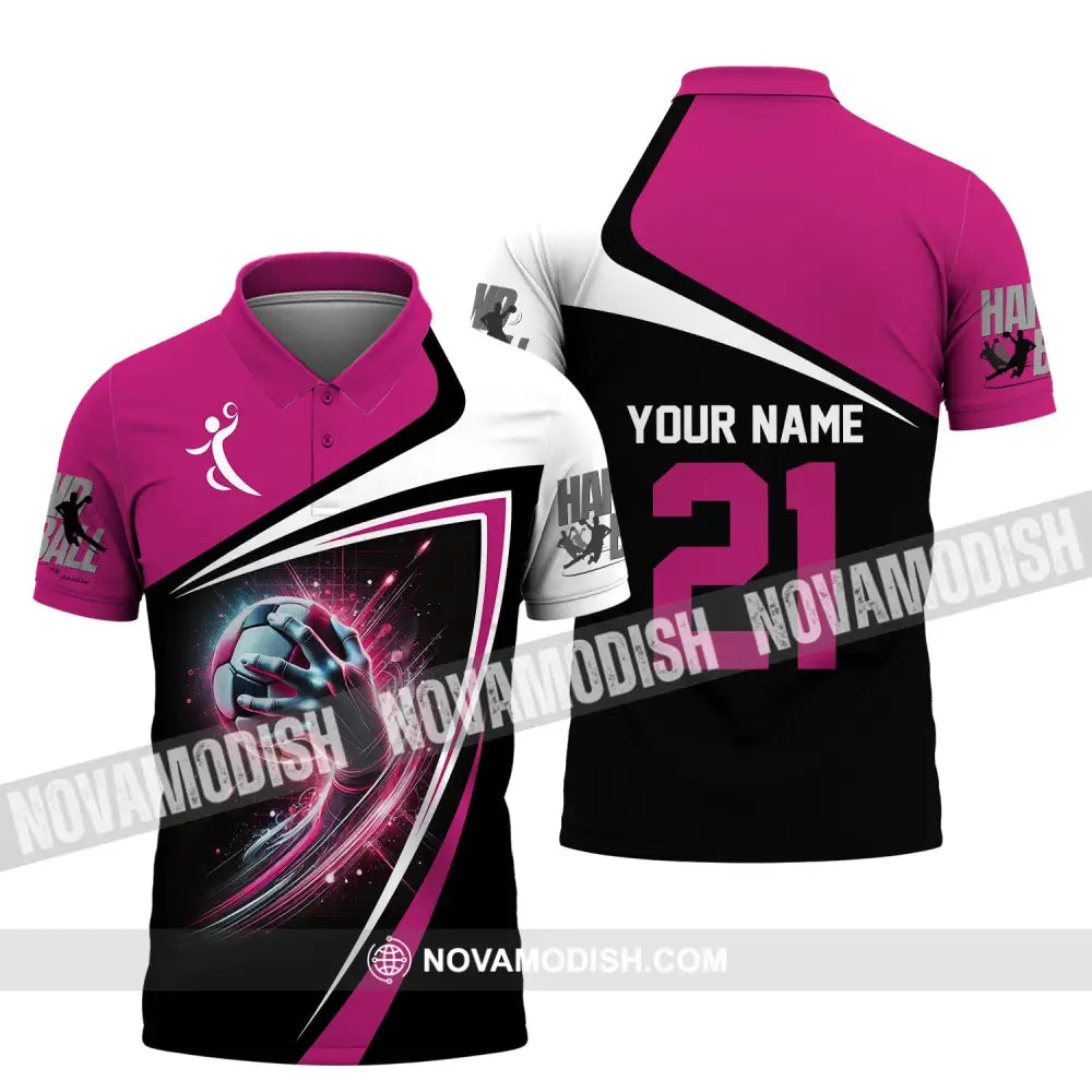 Man Shirt Custom Name And Number Handball Polo Long Sleeve Club Uniform Lover Gift / S T-Shirt