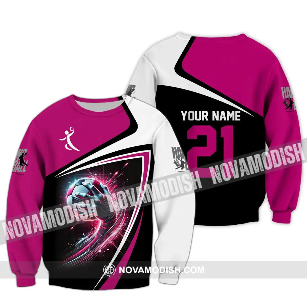 Man Shirt Custom Name And Number Handball Polo Long Sleeve Club Uniform Lover Gift / S T-Shirt