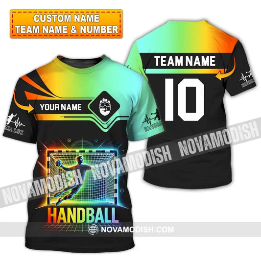 Man Shirt Custom Name And Number Handball Polo Long Sleeve Club Uniform Lover Gift T-Shirt