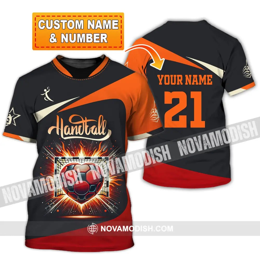 Man Shirt Custom Name And Number Handball Polo Long Sleeve Club Uniform Lover Gift T-Shirt