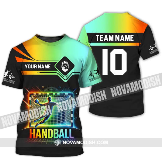 Man Shirt Custom Name And Number Handball Polo Long Sleeve Club Uniform Lover Gift T-Shirt / S