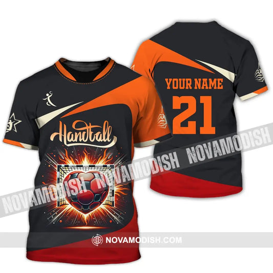 Man Shirt Custom Name And Number Handball Polo Long Sleeve Club Uniform Lover Gift T-Shirt / S