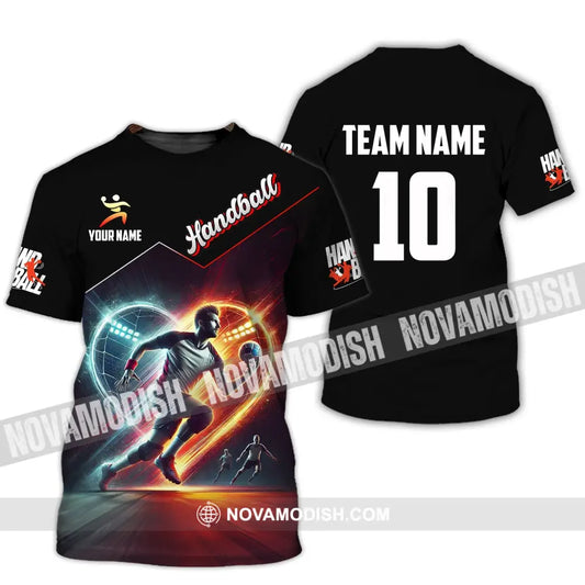 Man Shirt Custom Name And Number Handball Polo Long Sleeve Club Uniform Lover Gift T-Shirt / S