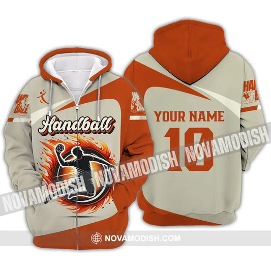 Man Shirt Custom Name And Number Handball Polo Long Sleeve Club Uniform Lover Gift Zipper Hoodie /